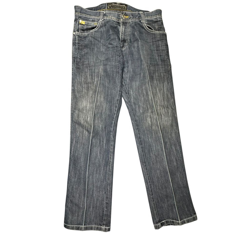 Vintage Southpole Jeans Mens 34x32 Y2K Pleated Skater Baggy Stretch Denim READ*